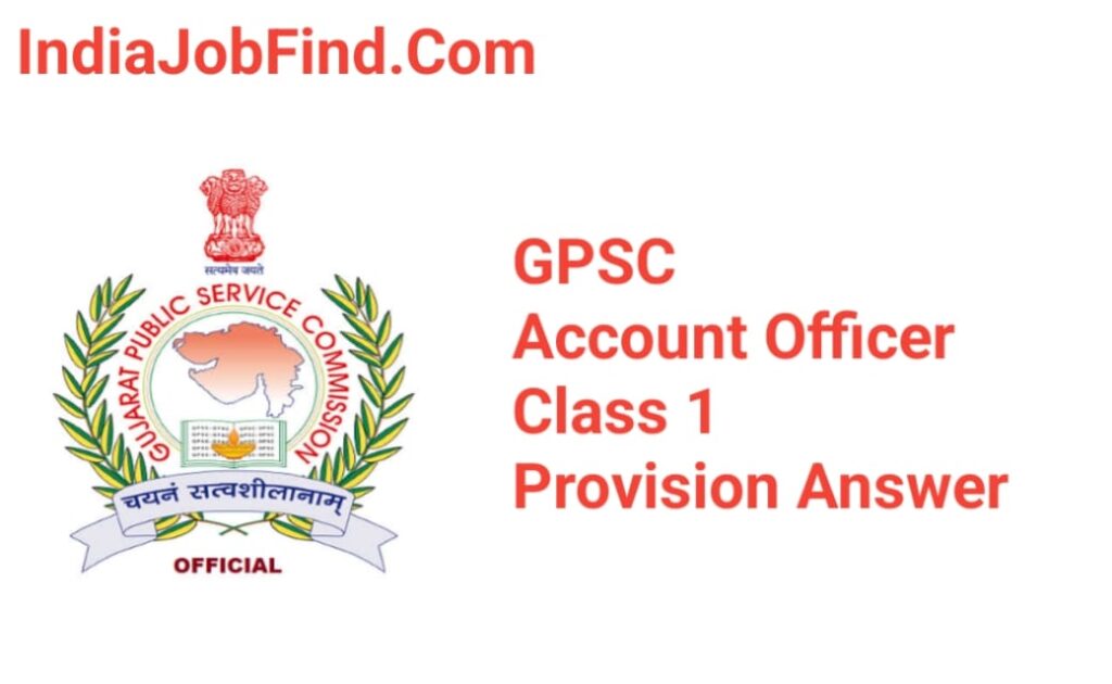 GPSC Account Officer Class 1 Answer key out 2023